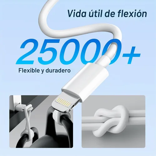 Vista 6 de Cable Lightning para iPhone de 6 pies, [certificado MFi de Apple], cable de carga rápida para iPhone 14 13 12 11 Pro Max XS XR X 8 7 6 Plus SE y más