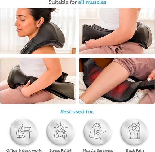 Vista 5 de COMFIER Masajeador de cuello Shiatsu y masajeador de cuero cabelludo