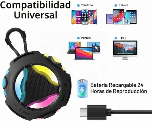 Vista 7 de Altavoz de ducha Bluetooth impermeable, altavoces Bluetooth portátiles inalámbricos, para exteriores, IPX7 flotante, micrófono integrado, tiempo