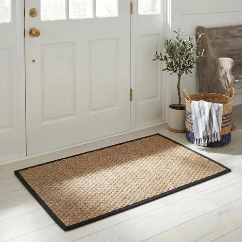 Vista 34 de SAFAVIEH Natural Fiber Collection NF114A - Alfombra de pasillo de hierba marina con patrón de tejido de cesta y borde, de 2 pies 6 pulgadas x 16