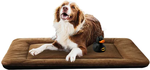 Vista 25 de Alfombrilla de cama para jaula de perro para perros extra pequeños. Cama de jaula de perro ultra suave. Alfombrilla de perrera lavable y Rosa