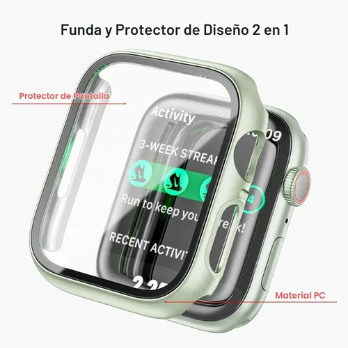 Vista 3 de Paquete de 16 fundas rígidas de PC para Apple Watch de 38 mm Series 3 2 con protector de pantalla de vidrio templado, cubierta protectora 16