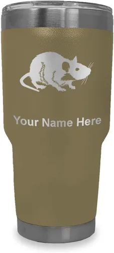 Vista 11 de LaserGram Vaso aislado al vacío de 20 onzas, rata, grabado personalizado incluido (negro)
