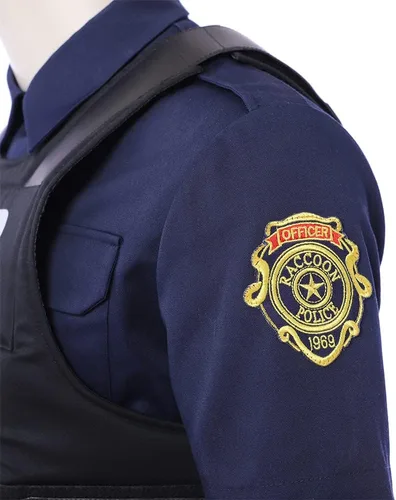 Vista 5 de Leon Kennedy - Chaqueta de cosplay para hombre, Leon Scott Kennedy, disfraz de cosplay para Halloween, uniforme