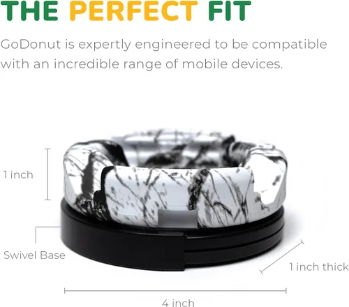 Vista 3 de GoDonut Plus+ Ultra Soporte para teléfono (base giratoria) – Accesorio de montaje portátil – Acceso al puerto de carga – Compatible con tableta