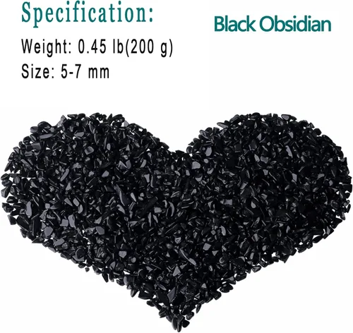 Vista 2 de MAIBAOTA Piedras de cristal de obsidiana negra natural de cuarzo para plantas suculentas, pecera pequeña, acuario, grava, piedras decorativas