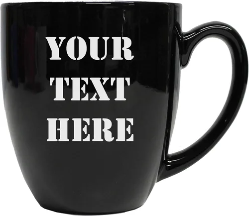 Vista 6 de My Personal Memories Taza de café con leche grabada personalizada y taza de té personalizada con su texto (negro)