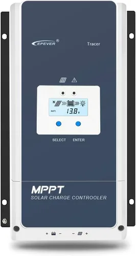 Vista 8 de EPEVER Controlador de carga solar MPPT 50A 12V/24V/36V/48V DC Identificación automática del voltaje del sistema Max.PV 150V Regulador del panel