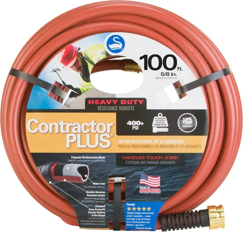 Vista 9 de Swan ContractorPLUS Manguera de riego resistente, 50 pies de longitud, 3/4 pulgadas de diámetro, 400+ PSI, rojo