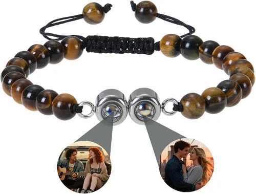 Vista 11 de Custom Bracelet with 2 Picture Inside Personalized Photo Bracelet Memorial Gifts for Couples Women Men Mothers Day Fathers Day Birthday Anniversary
