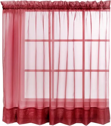 Vista 53 de Stylemaster Elegance Cenefa recta de gasa transparente, 60 x 14 pulgadas, color dorado