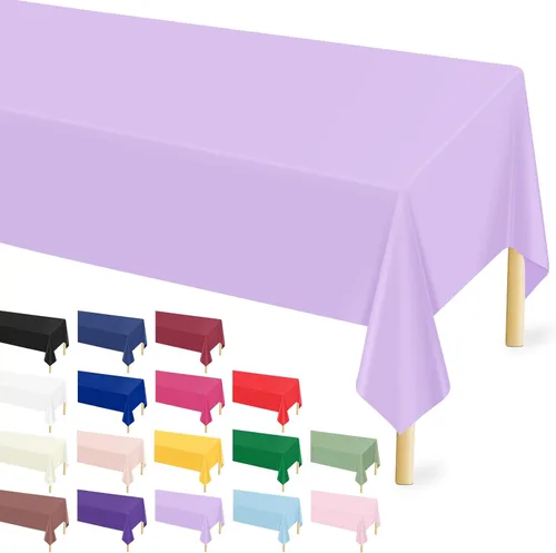 Vista 13 de Mulbozy Mantel de plástico negro desechable 4 unidades, 54 × 108 pulgadas