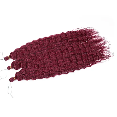 Vista 8 de MAYSA Extensiones de cabello ondulado con ganchillo Ocean Wave de 22 pulgadas, extensiones de cabello rizado de playa, 6 paquetes, extensiones de #