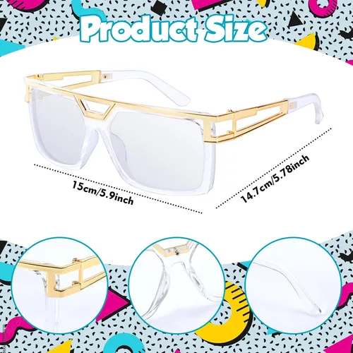 Vista 3 de XEPST 80s 90s Hip Hop Accessories for Women Men, 80s 90s Outfits Neon Fanny Pack Hat Sunglasses Gold Chain Earrings