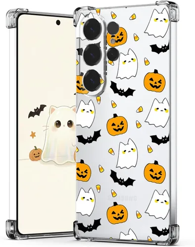 Vista 22 de Funda transparente para iPhone 17 Pro Max, diseño de calabaza negra Funda protectora suave para iPhone 17 Pro Max Halloween Pumpkin
