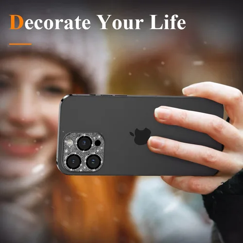 Vista 6 de YWXTW Protector de lente de cámara para iPhone 13 Pro/iPhone 13 Pro Max, [Diseño Brillante de 4.ª Generación Nuevo] Protector de pantalla de lente