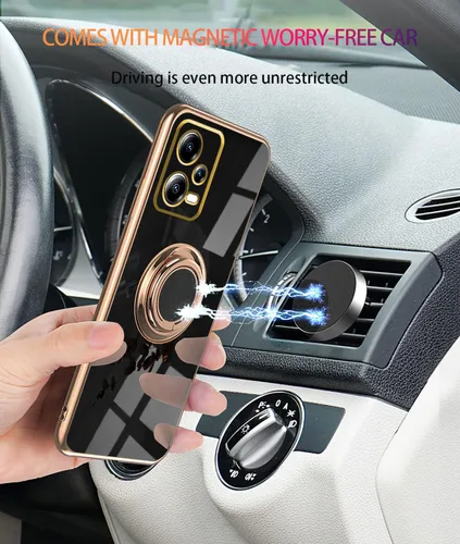 Vista 4 de Compatible con Xiaomi Redmi Note 12 Pro Plus Case Ring Holder Magnet Green, para Redmi Note 12 Pro Plus Funda de teléfono de silicona a prueba