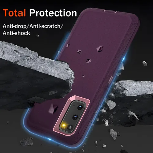 Vista 3 de Jshru Funda para Galaxy S20, funda protectora resistente de grado militar, a prueba de golpes, a prueba de caídas/polvo, 3 capas, funda