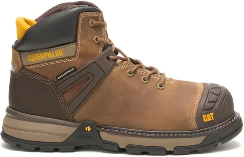 Vista 3 de Caterpillar Excavator Superlite - Botas de trabajo impermeables con puntera suave, Beige oscuro, 9.5 Wide