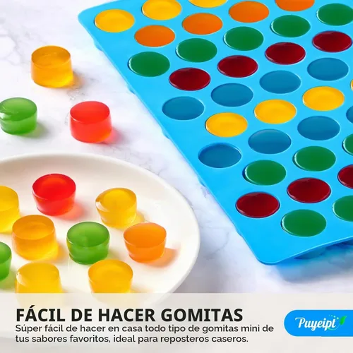 Vista 6 de Puyeipt Moldes de silicona para caramelos, paquete de 4, 220 cavidades
