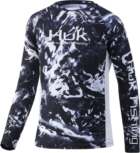 Vista 20 de HUK Camisa unisex de camuflaje Pursuit para niños Camisa de manga larga para niños Sotavento de roble musgoso