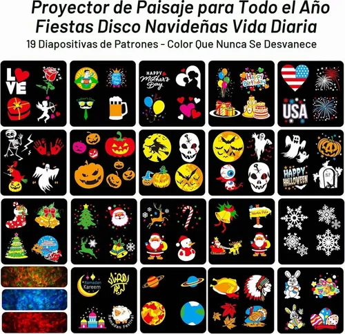 Vista 2 de Luces de proyector de decoraciones de Halloween más brillantes, proyectores navideños actualizados 2026, proyector de Navidad con 19 diapositivas