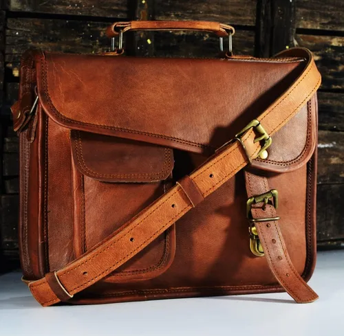 Vista 6 de URBAN DEZIRE Maletín pequeño de cuero genuino para hombre, bolso de mensajero para iPad Tab Tablet 11 compatible con producto de Apple