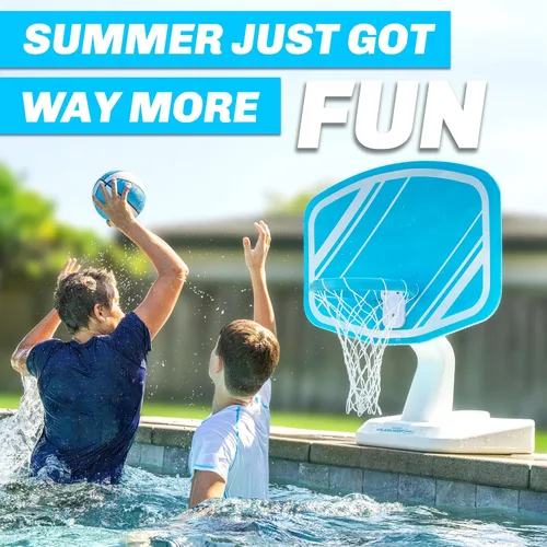 Vista 6 de GoSports Splash Hoop PRO - Elige tu color - Juego de baloncesto para piscina; incluye una canasta de baloncesto para agua para colocar junto a