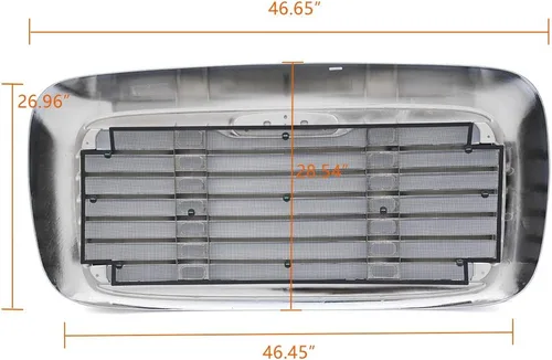 Vista 2 de CHEDA Parrilla de parachoques delantero, compatible con Freightliner Columbia 2000-2008 parrilla cromada y pantalla de insectos