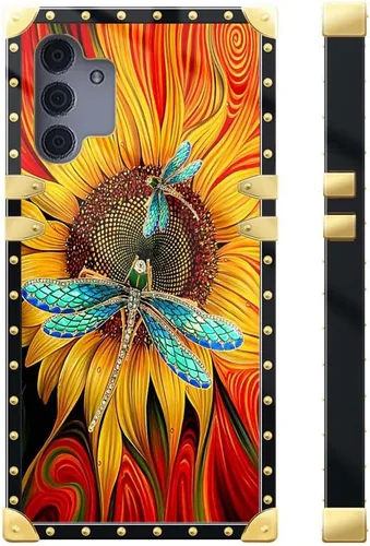 Vista 3 de Funda compatible con Samsung Galaxy A13 5G, 4 libélulas en la flor para mujeres y niñas, funda protectora de TPU suave a prueba de golpes