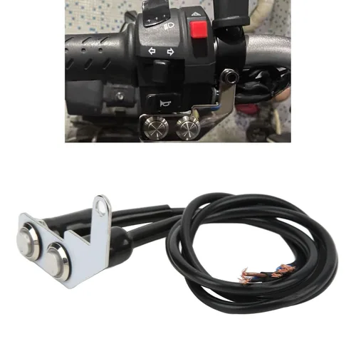 Vista 2 de Interruptor LED universal para faros delanteros de motocicleta con luz antiniebla de acero inoxidable, botón de interruptor de encendido y apagado