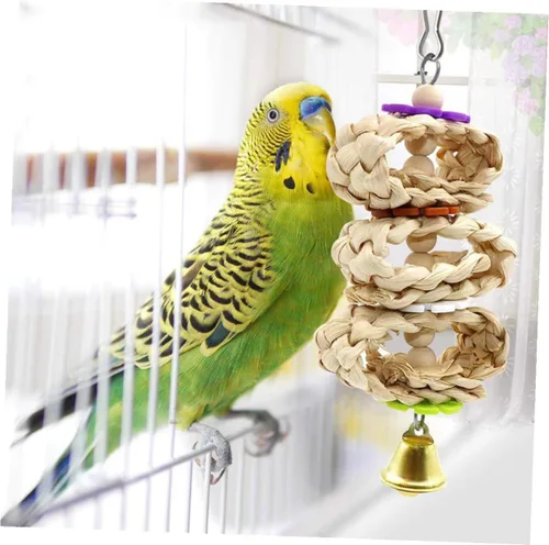 Vista 9 de Parrot Ladder Perch Wooden Bird Cage Swing Set, 8 Pieces