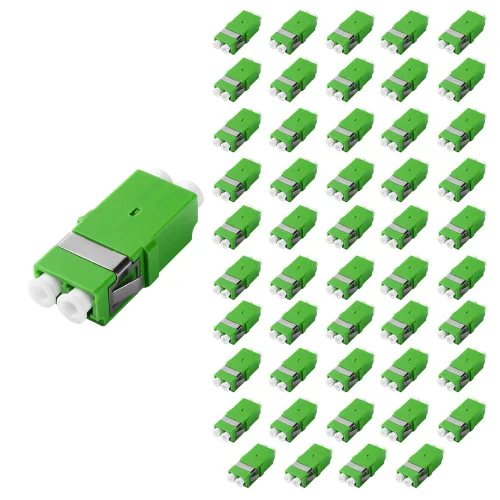 Vista 11 de GwliUni 20 unids LC a LC multimodo acopladores OM4 4 canales, adaptadores de fibra óptica conectores de cable con ala de montaje en panel