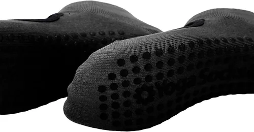Vista 9 de TOPINCN Calcetines de yoga para mujer, diseño de búfer interno, calcetines de pilates para mujer, agarre fuerte para deportes, Negro