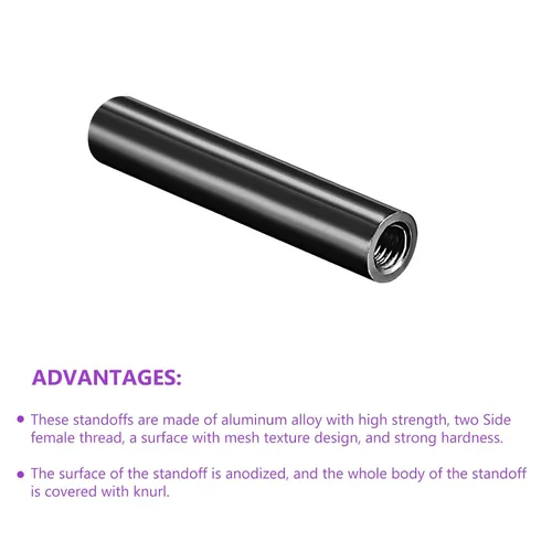 Vista 4 de DMiotech Paquete de 10 columnas espaciadoras de aluminio M3x40mm Separadores redondos Espaciadores Modelo Espaciado Tornillo Poste para RC, Negro
