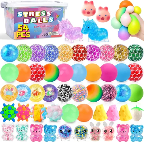 Vista 13 de Paquete de 20 bolas antiestrés, bolas esponjosas, bolas para apretar para 20pcs Stress Balls-azul