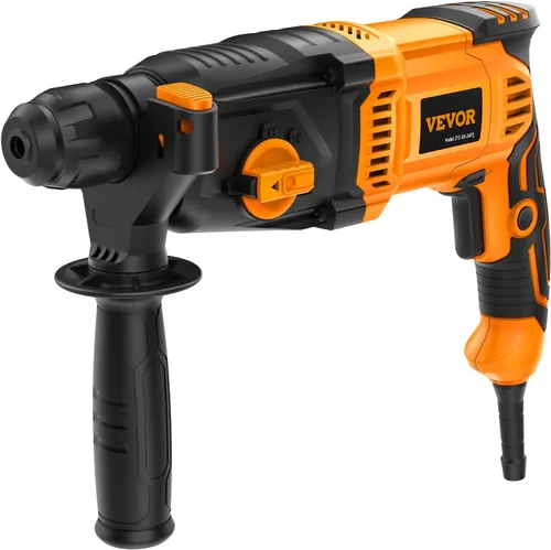 Vista 12 de VEVOR Taladro de martillo rotatorio SDS-Plus de 1 pulgada, taladros con cable de 8 amperios, martillos cinceladores resistentes con embrague