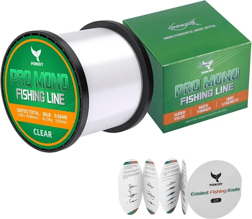Vista 28 de Monofilament Fishing Line, Invisible Nylon Wire, Knot Guide Cards Transparente