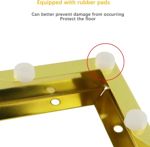 Vista 3 de Geesatis 4 patas doradas para muebles de diseño minimalista, patas de metal para muebles de 4.3 pulgadas de longitud para gabinete, sofá, mesa