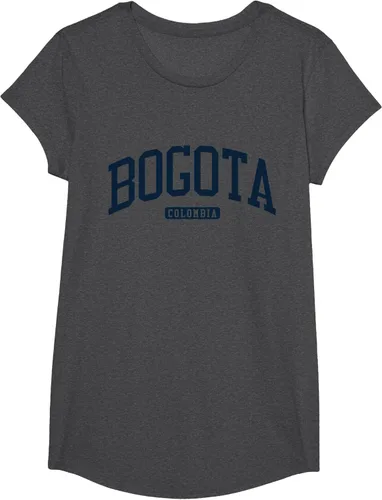 Vista 42 de Bogotá Colombia College University Style Camiseta azul marino, Blanco