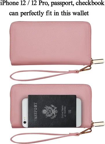 Vista 7 de Chelmon - Monedero para mujer de cuero genuino con bloqueo de señal RFID, para tarjetas de crédito