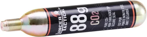 Vista 3 de Cartucho cilíndrico de CO2 de 3.10 oz - Lancer Tactical 3.10 oz Airsource - 3.10 oz con adaptador PCP2 para pistolas de paintball - 4