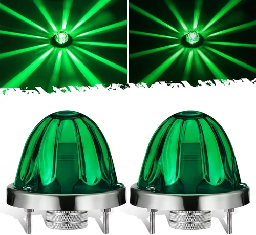 Vista 11 de Partsam 2 piezas de luces de señal de giro laterales LED, de color ámbar, con lente de vidrio de sandía [patentadas], con bisel de acero inoxidable