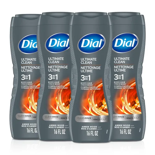 Vista 11 de Dial Men 2 en 1 Jabón para cuerpo y cara, Carbón Activado, 16 fl oz, paquete de 4, Jabón exfoliante suave para cuerpo con tecnología de enjuague