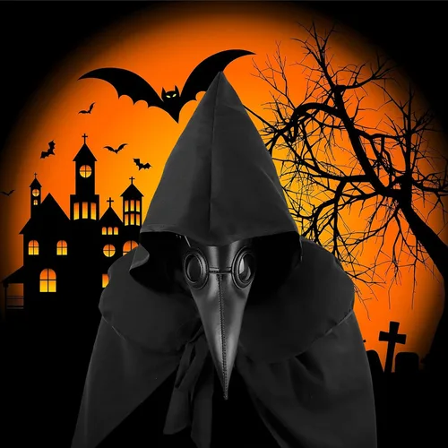 Vista 4 de Máscara de médico de la peste de Halloween, disfraz de médico de la peste, máscara de Obito, máscara de Halloween steampunk, máscara de terror