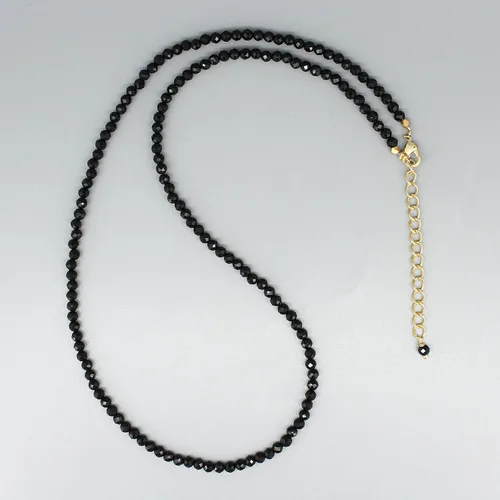 Vista 2 de Gempires - Collar de cuentas de piedras naturales hechas a mano, joyería de cristal hipoalergénica de 20 pulgadas, chapado en oro, joyería de moda