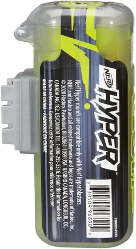 Vista 4 de Nerf Hyper 50 - Recipiente de repuesto redondo, incluye 50 Hyper Rondas y bote de recarga, se fija a Hyper Blasters, regalos para adolescentes