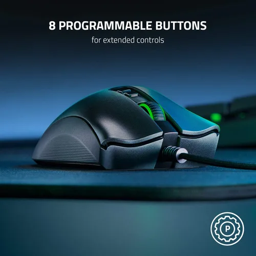 Vista 6 de Razer DeathAdder v2 - Mouse ergonómico para juegos con cable Chroma RGB iluminación programable (renovado)