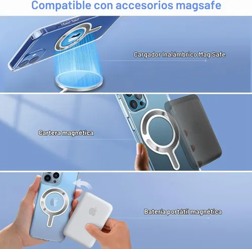 Vista 5 de Anillo adaptador magnético para Magsafe, convertidor de funda adhesiva fuerte para iPhone 16/15/14/13 Android, kit de conversión de bucle de metal
