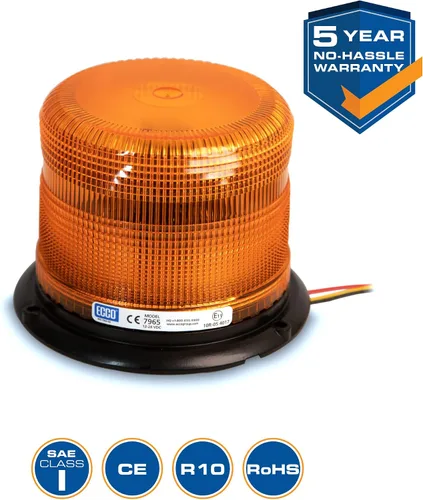 Vista 4 de ECCO 7965A Faro de luz LED: Pulse II, perfil bajo, 12-24V CC, 11 patrones de destellos, ámbar